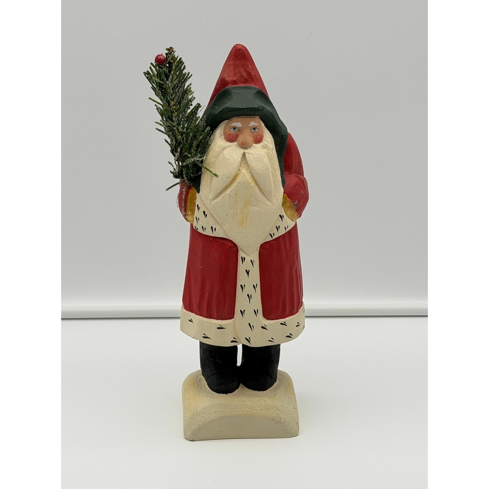 House of Hatten 1995 Santa Claus Figurine D Call Handcrafted Folk Art Christmas